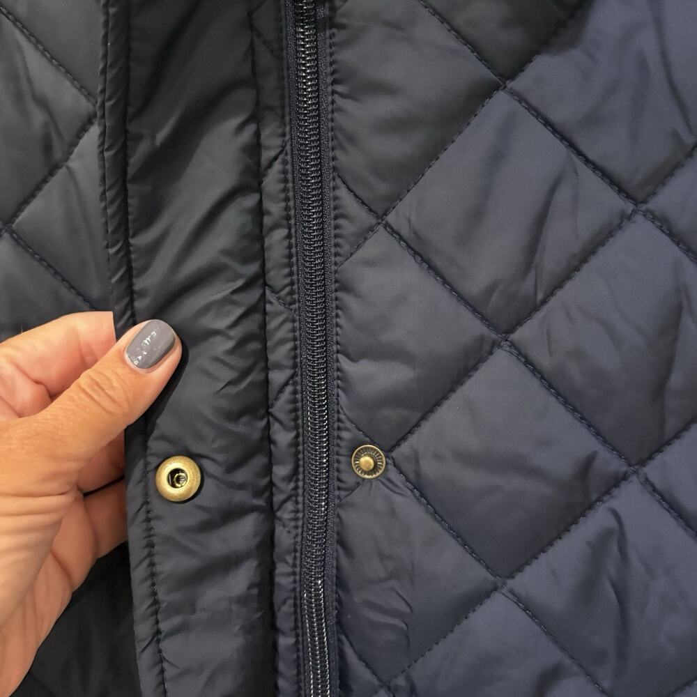 Lauren Ralph Lauren | Quited Vest Navy Zip Pockets Preppy- Size Medium - Picture 4 of 8